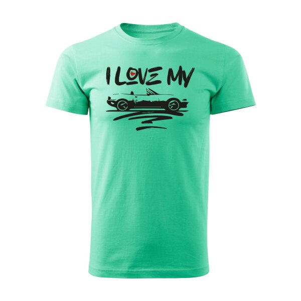 T-SHIRT ♂ | I LOVE MY MX-5 | XL | minze | Vorderseite | mazda/mx5/na