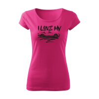 T-SHIRT ♀ | BOATNECK | I LOVE MY MX-5 | M | purpur |...