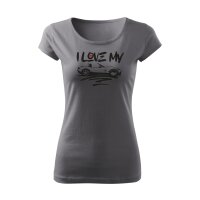 T-SHIRT ♀ | BOATNECK | I LOVE MY MX-5 | S | stahlgrau |...