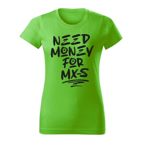 T-SHIRT ♀ | 03/2025 | MONEY | MX-5 | S | apfelgruen | Vorderseite | mazda/mx5