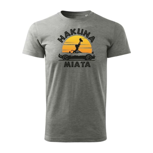 T-SHIRT ♂ | HAKUNA MIATA | Größe: L (Dunkelgrau meliert) NA