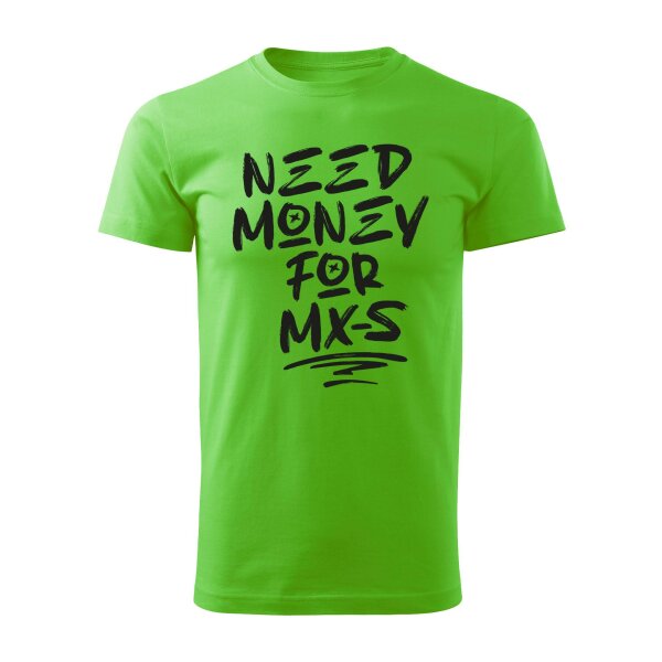 T-SHIRT ♂ | 03/2025 | MONEY | MX-5 | XL | apfelgruen | Vorderseite | mazda/mx5