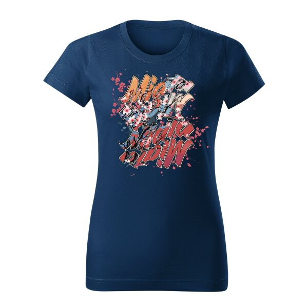 T-SHIRT ♀ | 04/2025 | MIATA SAKURA | MX-5 | XL | mitternachtsblau | Vorderseite | mazda/mx5