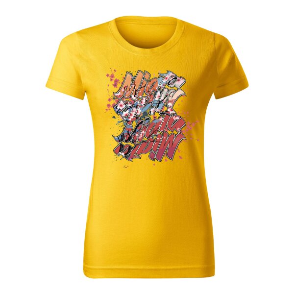 T-SHIRT ♀ | 04/2025 | MIATA SAKURA | MX-5 | L | gelb | Vorderseite | mazda/mx5