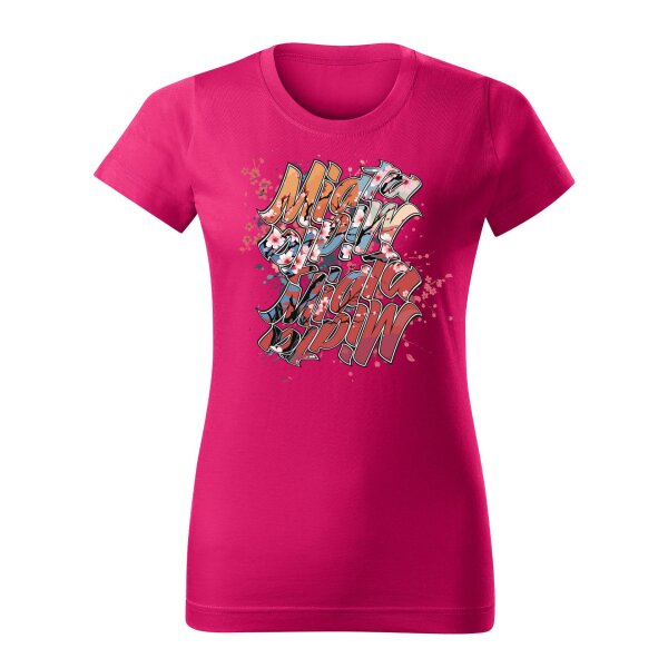 T-SHIRT ♀ | 04/2025 | MIATA SAKURA | MX-5 | L | himbeer | Vorderseite | mazda/mx5