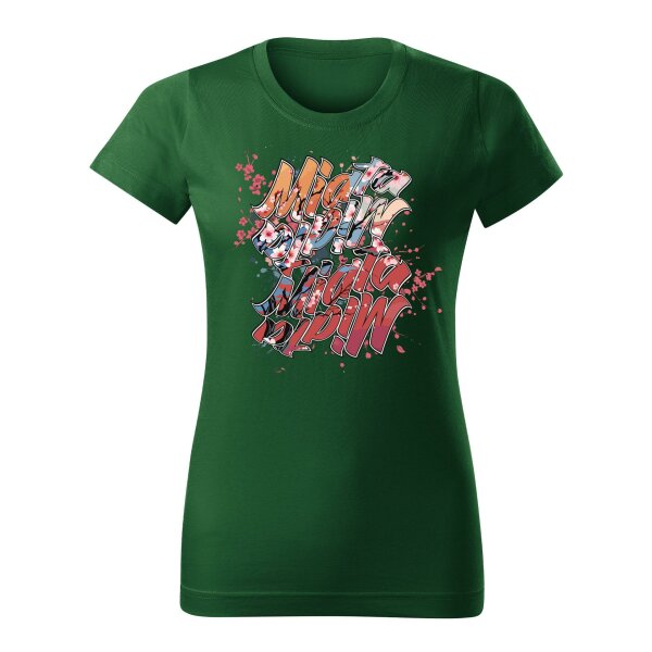T-SHIRT ♀ | 04/2025 | MIATA SAKURA | MX-5 | M | flaschengruen | Vorderseite | mazda/mx5