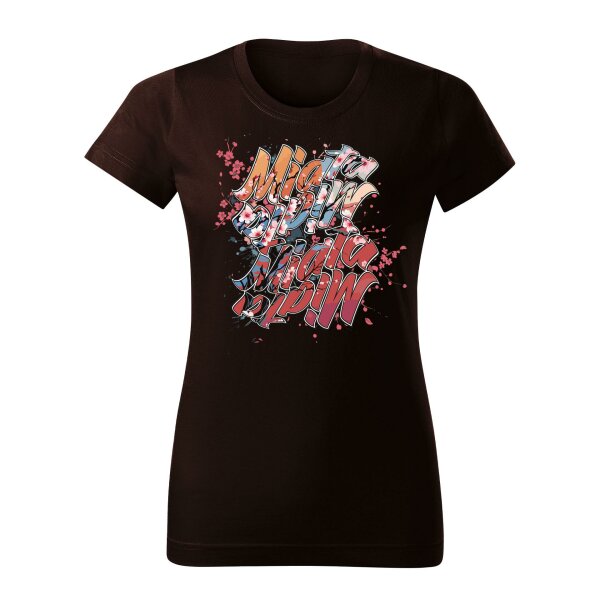 T-SHIRT ♀ | 04/2025 | MIATA SAKURA | MX-5 | M | kaffee | Vorderseite | mazda/mx5