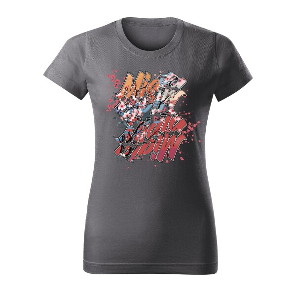 T-SHIRT ♀ | 04/2025 | MIATA SAKURA | MX-5 | L | stahlgrau | Vorderseite | mazda/mx5
