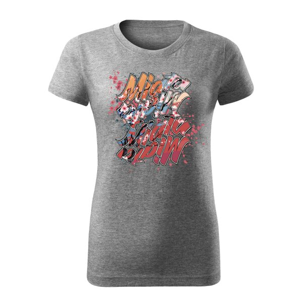 T-SHIRT ♀ | 04/2025 | MIATA SAKURA | MX-5 | XL | dunkelgraumeliert | Vorderseite | mazda/mx5
