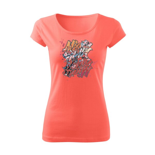 T-SHIRT ♀ | BOATNECK | 04/2025 | MIATA SAKURA | MX-5 | L | koralle | Vorderseite | mazda/mx5