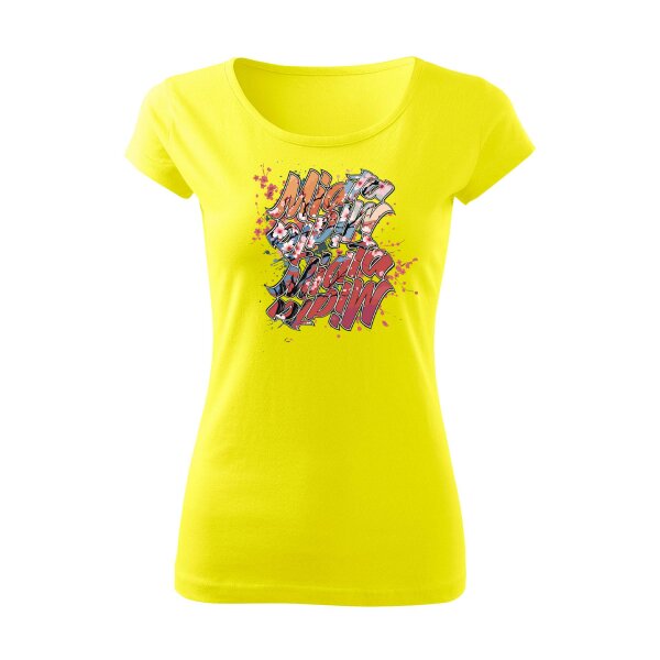 T-SHIRT ♀ | BOATNECK | 04/2025 | MIATA SAKURA | MX-5 | XL | zitronengelb | Vorderseite | mazda/mx5