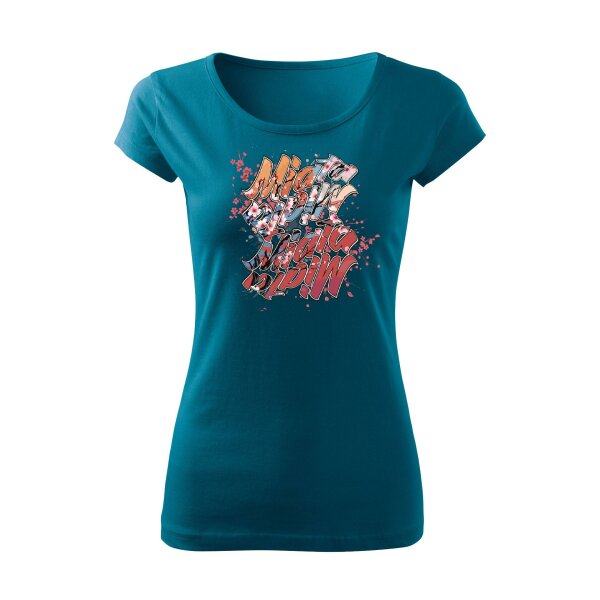 T-SHIRT ♀ | BOATNECK | 04/2025 | MIATA SAKURA | MX-5 | XXL | petrolblau | Vorderseite | mazda/mx5