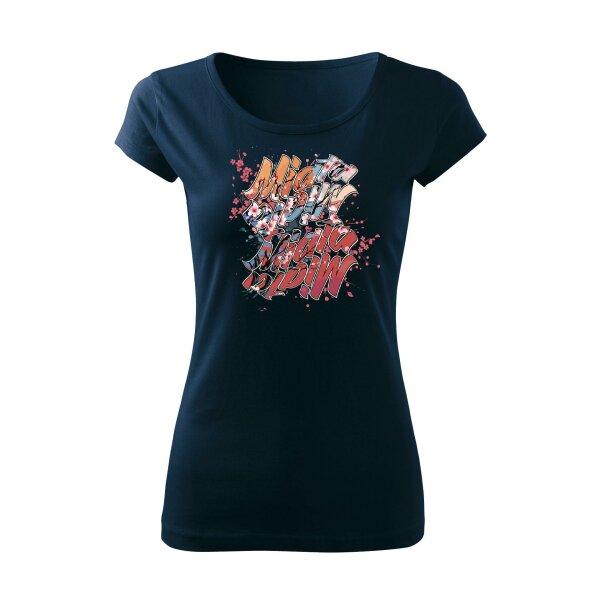 T-SHIRT ♀ | BOATNECK | 04/2025 | MIATA SAKURA | MX-5 | L | marineblau | Vorderseite | mazda/mx5