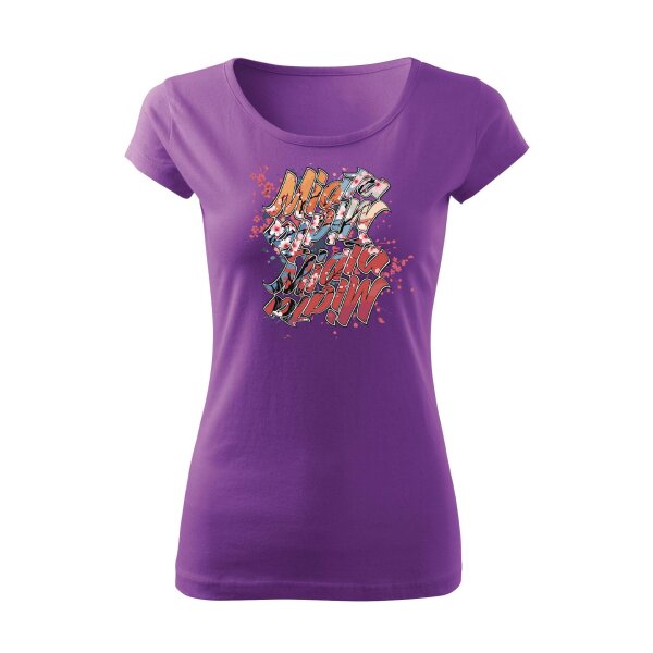 T-SHIRT ♀ | BOATNECK | 04/2025 | MIATA SAKURA | MX-5 | XXL | lila | Vorderseite | mazda/mx5