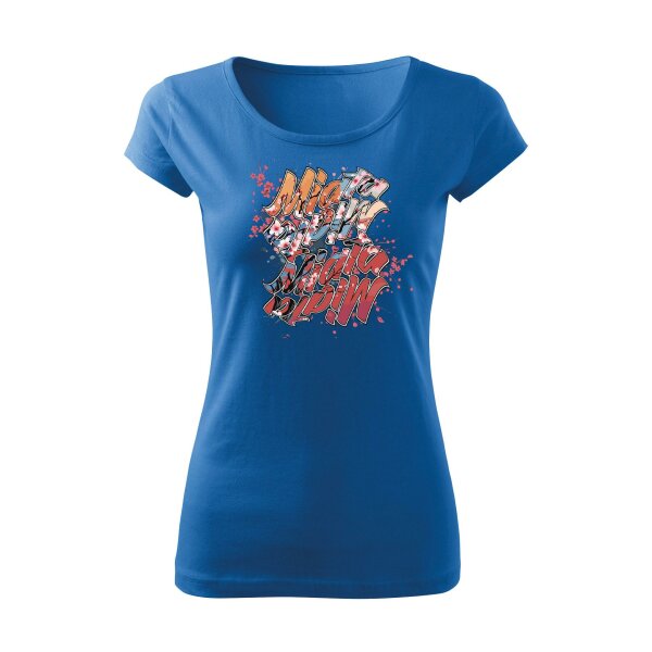 T-SHIRT ♀ | BOATNECK | 04/2025 | MIATA SAKURA | MX-5 | XXL | azurblau | Vorderseite | mazda/mx5