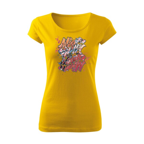 T-SHIRT ♀ | BOATNECK | 04/2025 | MIATA SAKURA | MX-5 | XXL | gelb | Vorderseite | mazda/mx5