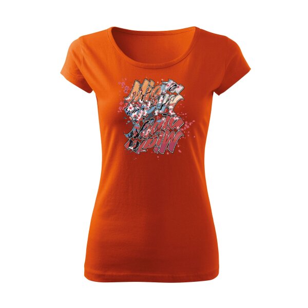 T-SHIRT ♀ | BOATNECK | 04/2025 | MIATA SAKURA | MX-5 | M | orange | Vorderseite | mazda/mx5