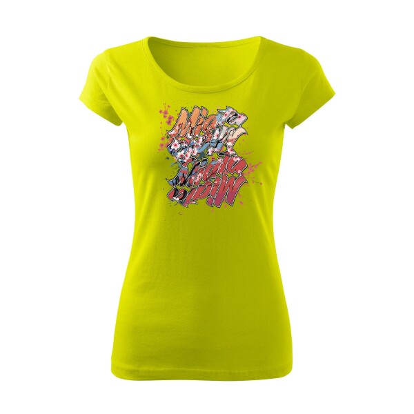 T-SHIRT ♀ | BOATNECK | 04/2025 | MIATA SAKURA | MX-5 | L | zitronengruen | Vorderseite | mazda/mx5