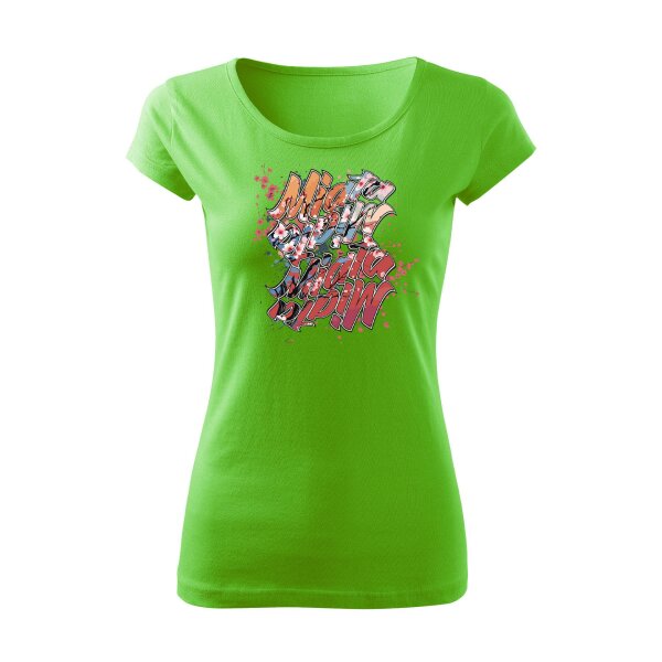 T-SHIRT ♀ | BOATNECK | 04/2025 | MIATA SAKURA | MX-5 | L | apfelgruen | Vorderseite | mazda/mx5