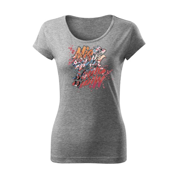 T-SHIRT ♀ | BOATNECK | 04/2025 | MIATA SAKURA | MX-5 | M | dunkelgraumeliert | Vorderseite | mazda/mx5
