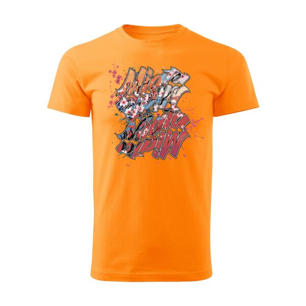 T-SHIRT ♂ | 04/2025 | MIATA SAKURA | MX-5 | M | mandarineorange | Vorderseite | mazda/mx5