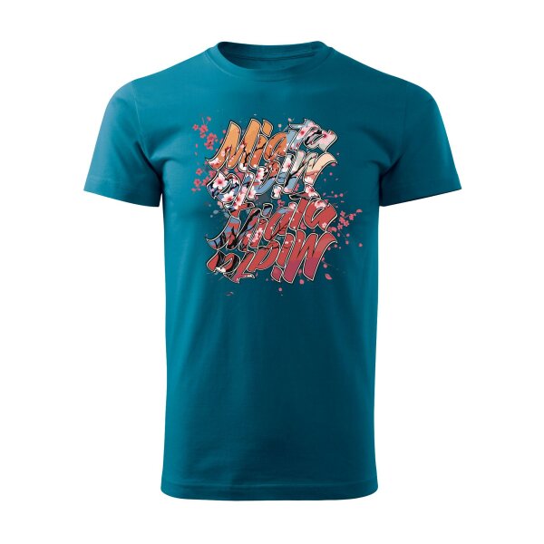 T-SHIRT ♂ | 04/2025 | MIATA SAKURA | MX-5 | 3XL | petrolblau | Vorderseite | mazda/mx5