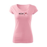 T-SHIRT ♀ | BOATNECK | HEARTBEAT - CLASSIC | M | ROSA |...