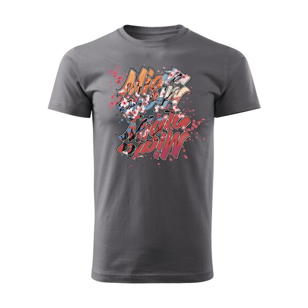 T-SHIRT ♂ | 04/2025 | MIATA SAKURA | MX-5 | M | stahlgrau | Vorderseite | mazda/mx5