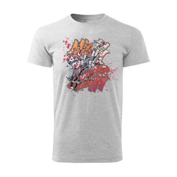 T-SHIRT ♂ | 04/2025 | MIATA SAKURA | MX-5 | M | hellgraumeliert | Vorderseite | mazda/mx5