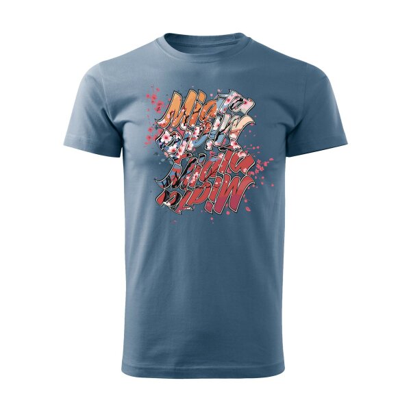 T-SHIRT ♂ | 04/2025 | MIATA SAKURA | MX-5 | 3XL | denim | Vorderseite | mazda/mx5