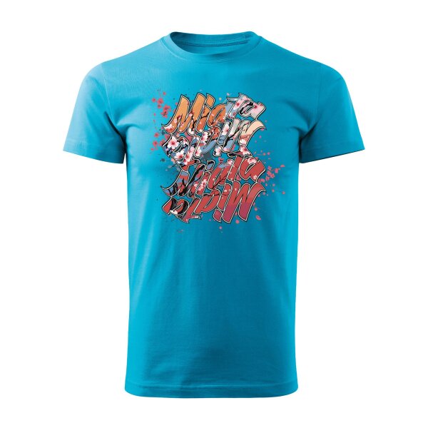 T-SHIRT ♂ | 04/2025 | MIATA SAKURA | MX-5 | M | tuerkisblau | Vorderseite | mazda/mx5