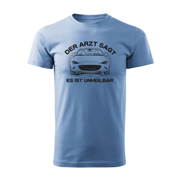T-SHIRT ♂ | UNHEILBAR | M | hellblau | Vorderseite/Rückseite | mazda/mx5/nd