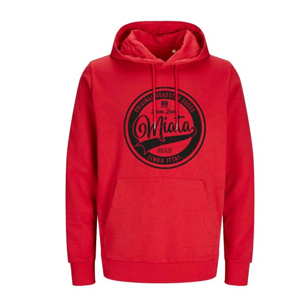 J&J HOODIE ⚥ | 09/2025 | Rustic Miata | MX-5 | L | lipstick-red | Vorderseite | mazda/mx5
