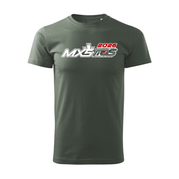 T-SHIRT ♂ | Treffen im Osten 2026 | L | dunklerschiefer | Vorderseite | mazda/mx5