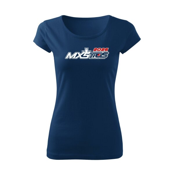 T-SHIRT ♀ | BOATNECK | Treffen im Osten 2026 | XXL | mitternachtsblau | Vorderseite | mazda/mx5