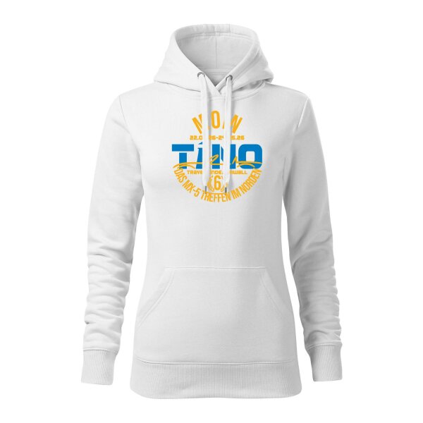 HOODIE ♀ | TINO 2026 | S | weiss | Vorderseite | mazda/mx5