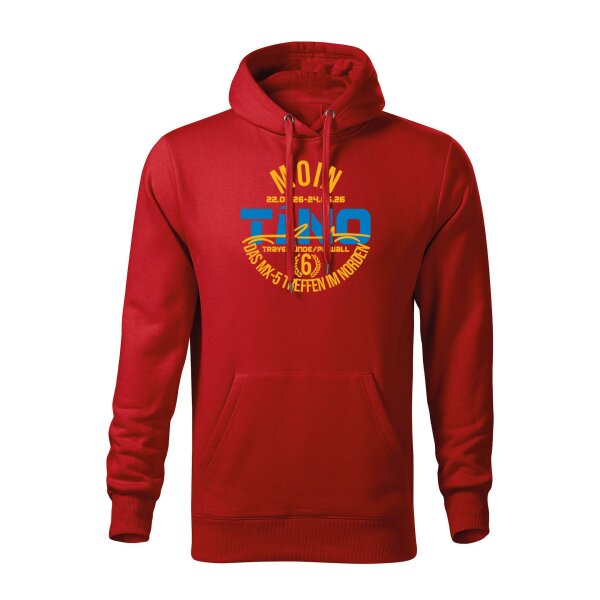 HOODIE ♂ | TINO 2026 | 3XL | rot | Vorderseite | mazda/mx5