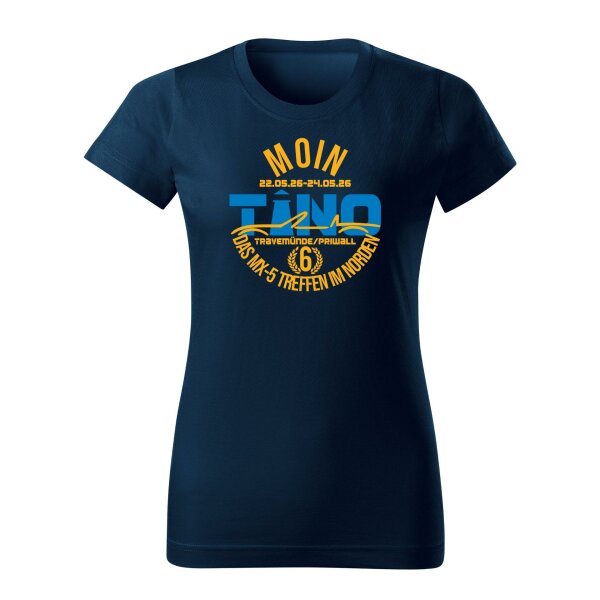 T-SHIRT ♀ | TINO 2026 | M | marineblau | Vorderseite | mazda/mx5